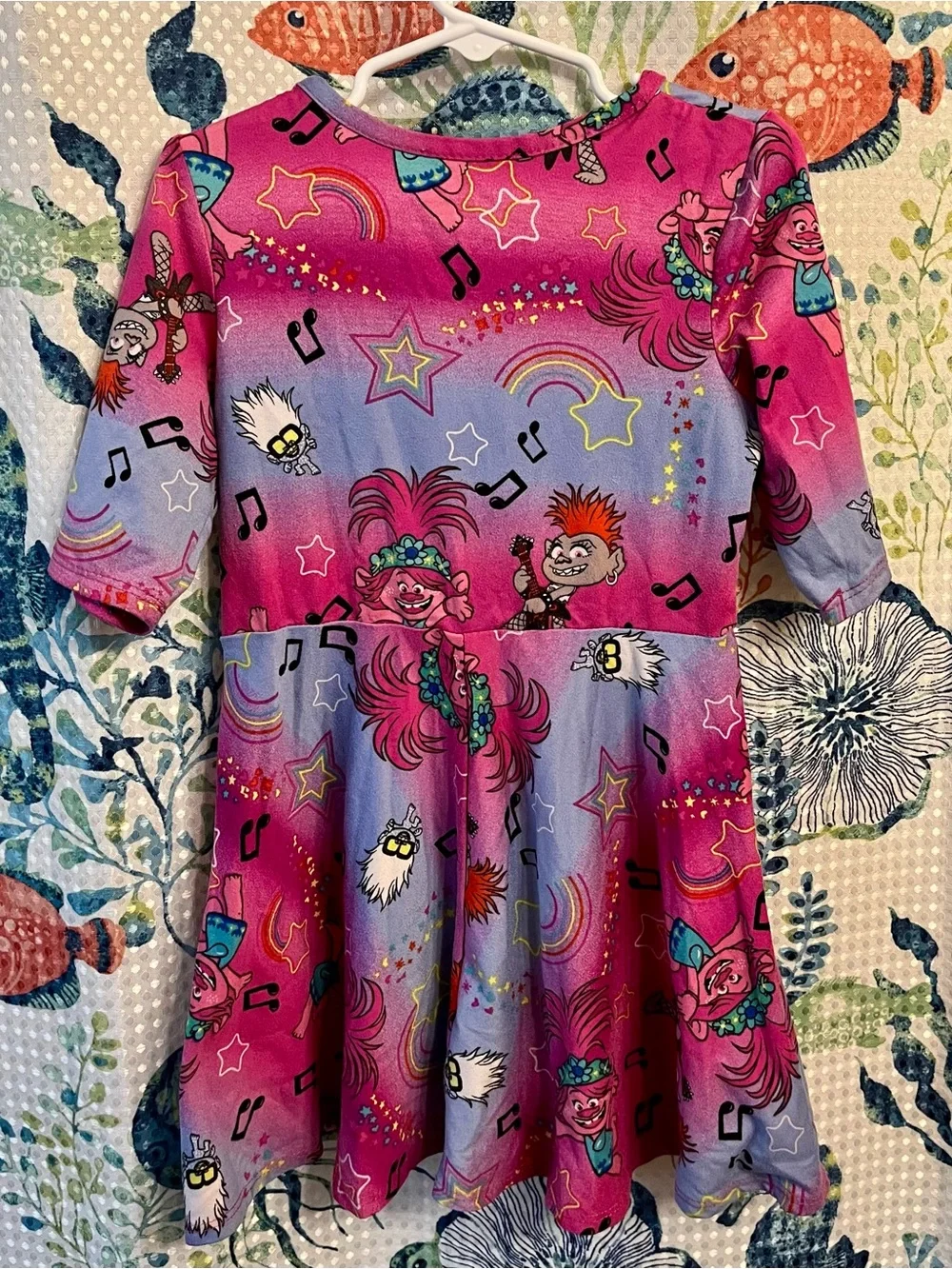Trolls Pink & Purple Girls Dress - Branded Character Print